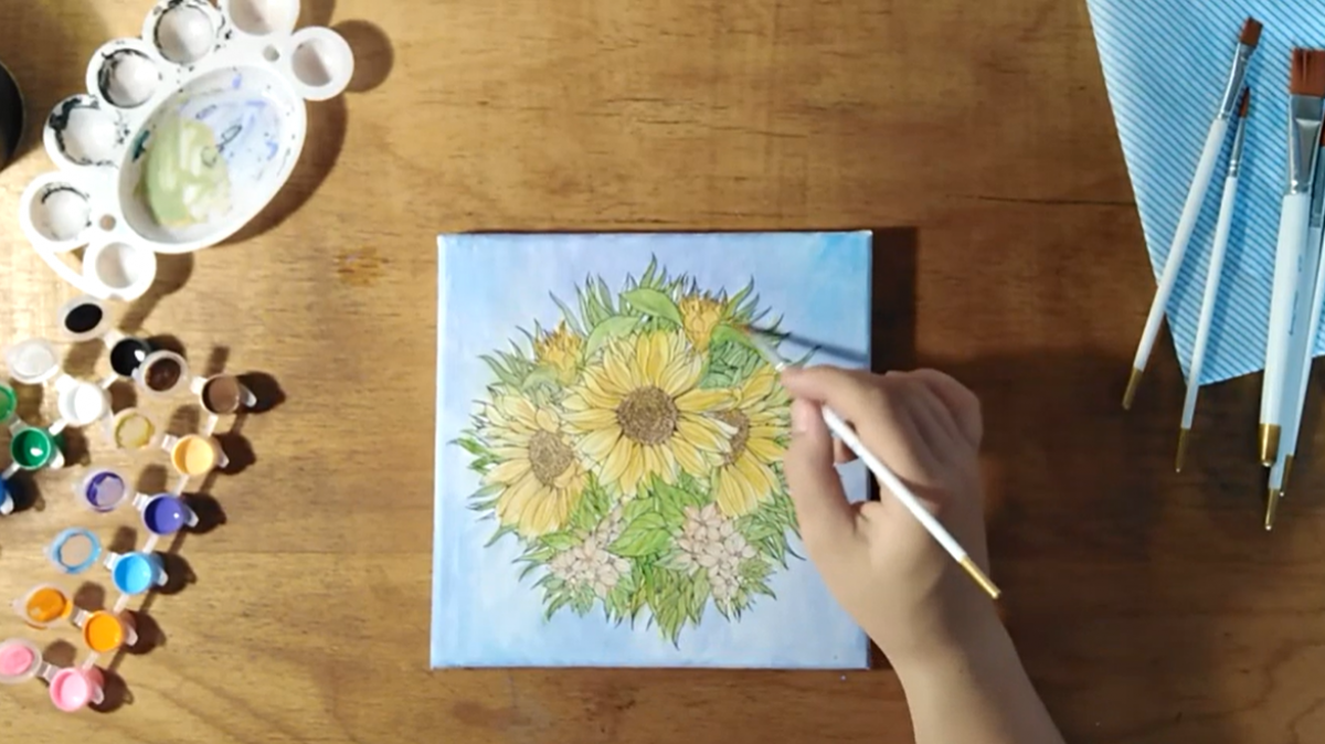 SF Art - Pictură pe pânză - Sunflower timelapse