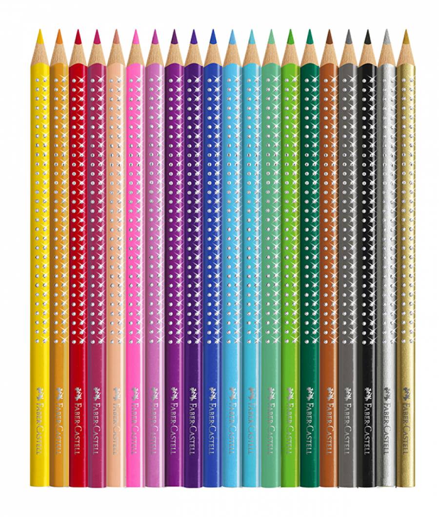 Set Cadou 20 Creioane Colorate Sparkle cu Ascutitoare Sleeve Faber-Castell FC201641-3.jpg