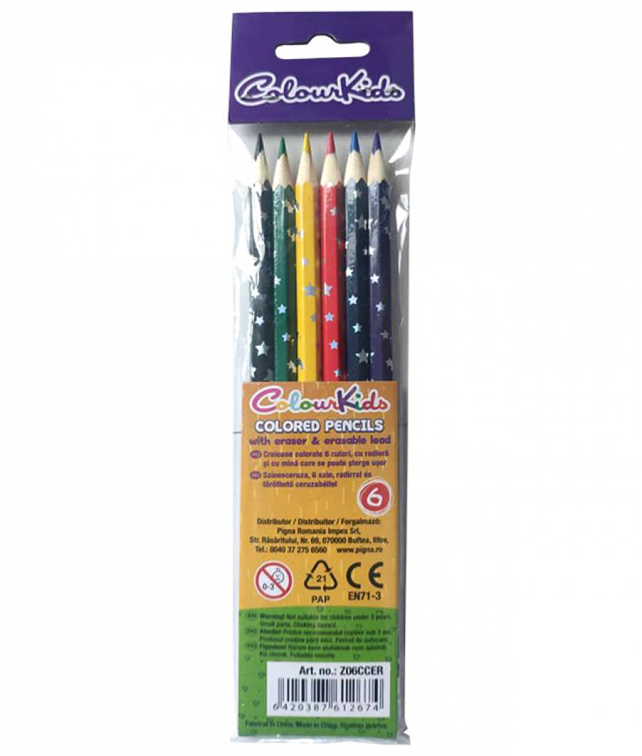 Creioane Color. CK 6buc cu guma Colour KIDS Z06CCER-2.jpg
