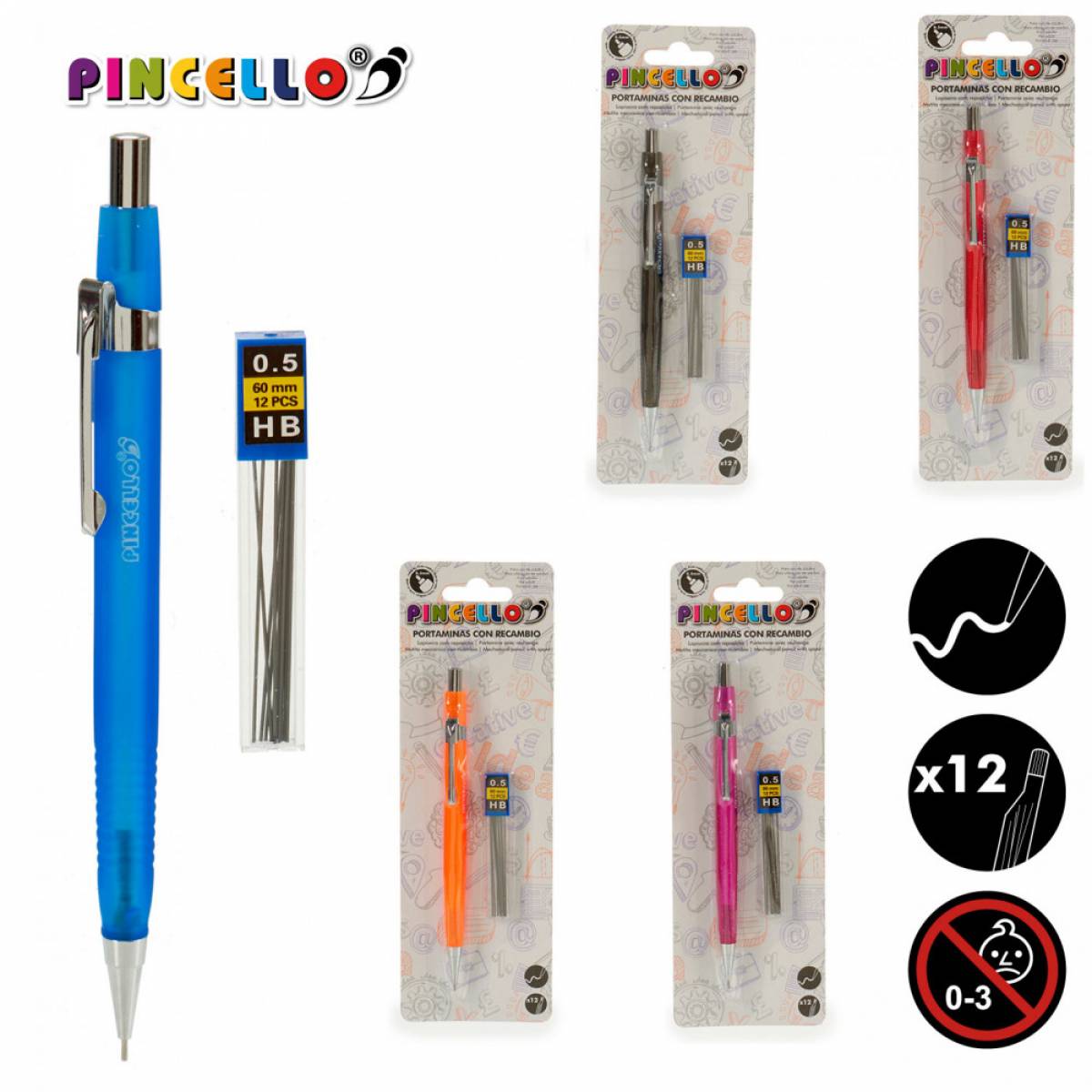 Creion mecanic PINCELLO 0.5mm cu rezerva inclusa