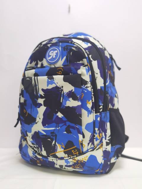 Ghiozdan SF 4F 45cm ALBASTRU Camuflaj – imagine produs 3