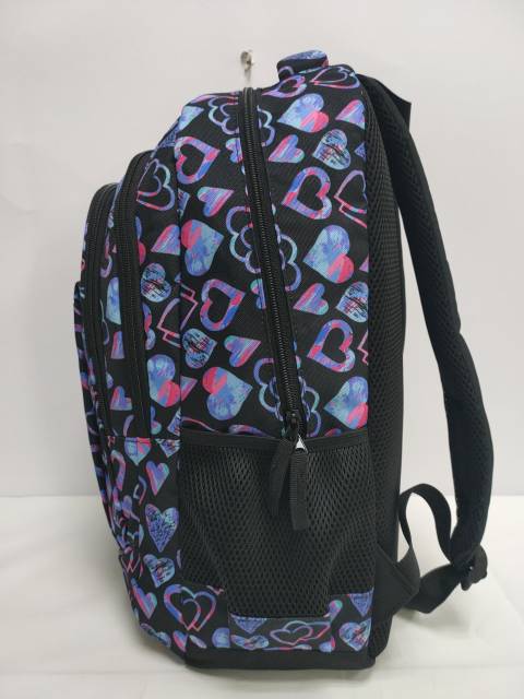 Ghiozdan SF 4F 45cm NEGRU Inimi – imagine produs 4