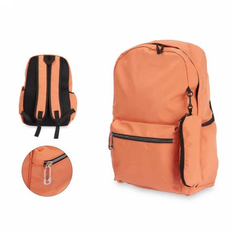 Ghiozdan Simplu Pincello, 2 fermoare, Portocaliu 44x41x16cm