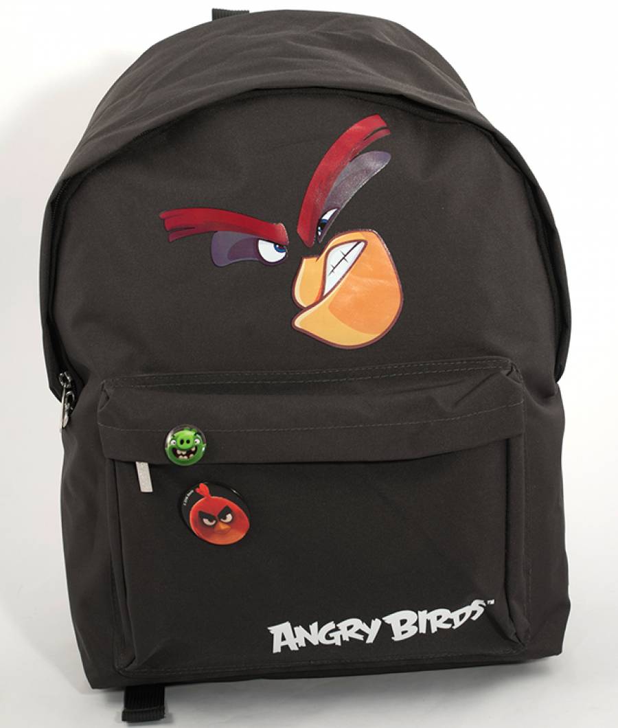 Ghiozdan Gimnaziu Simplu Angry Birds Negru