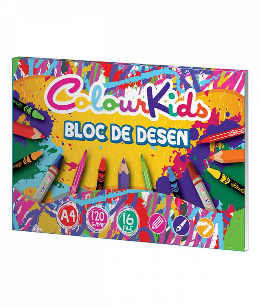 Bloc desen, A4, Colour KIDS, hartie 120gsm , 16 file