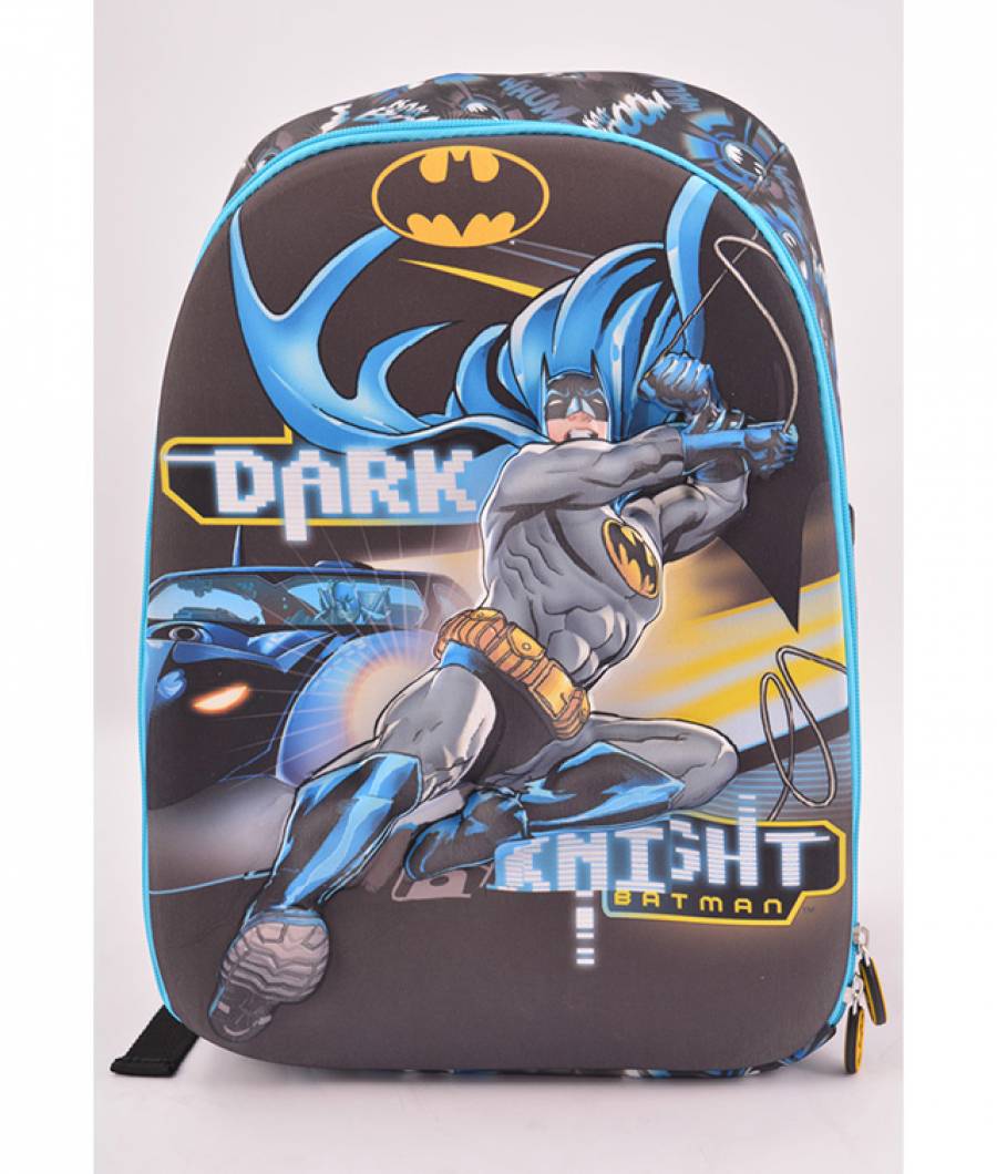 Ghiozdan Scolar, Batman, 2 Fermoare, Negru