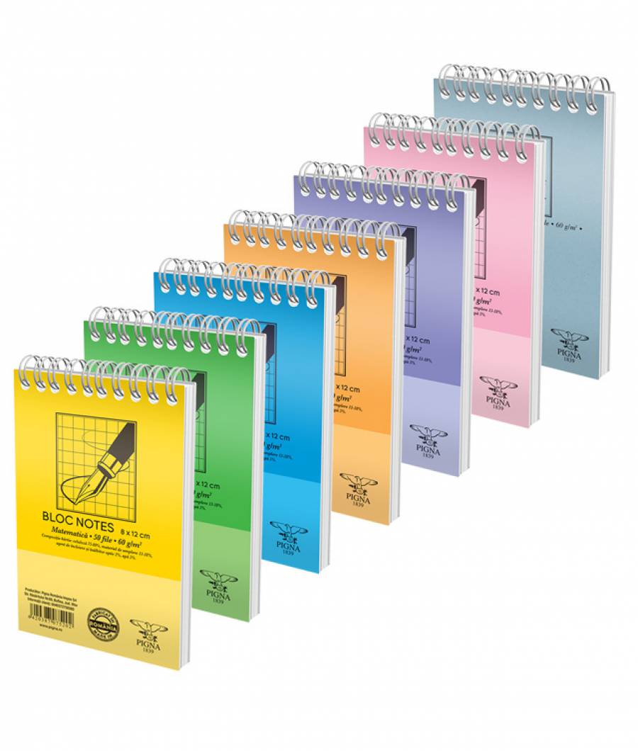 Blocnotes Spira 8x12 50file matematica Basic