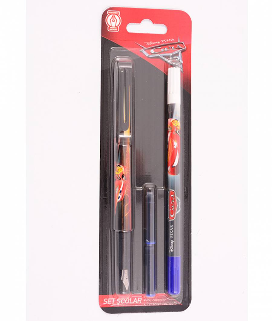 Blister Stilou iridium  1 corector 2 rezerve Cars 