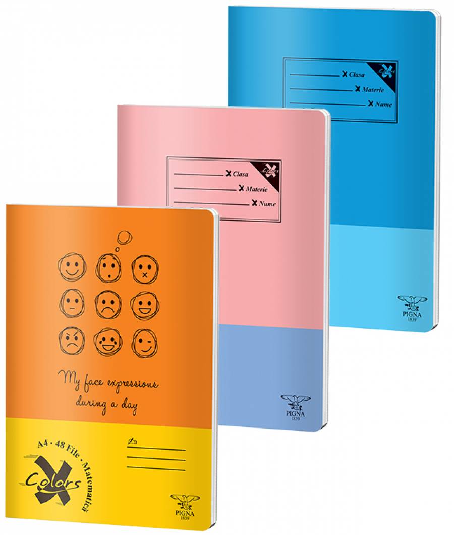 Caiet Matematica, A4, Pigna BASIC, 48file, 60 gr, MIX DESIGN