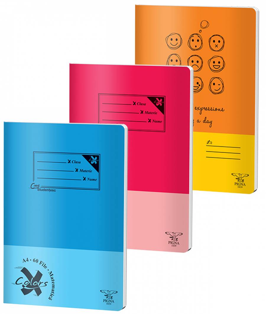 Caiet Matematica, A4, Pigna BASIC, 60file, 60 gr, MIX DESIGN