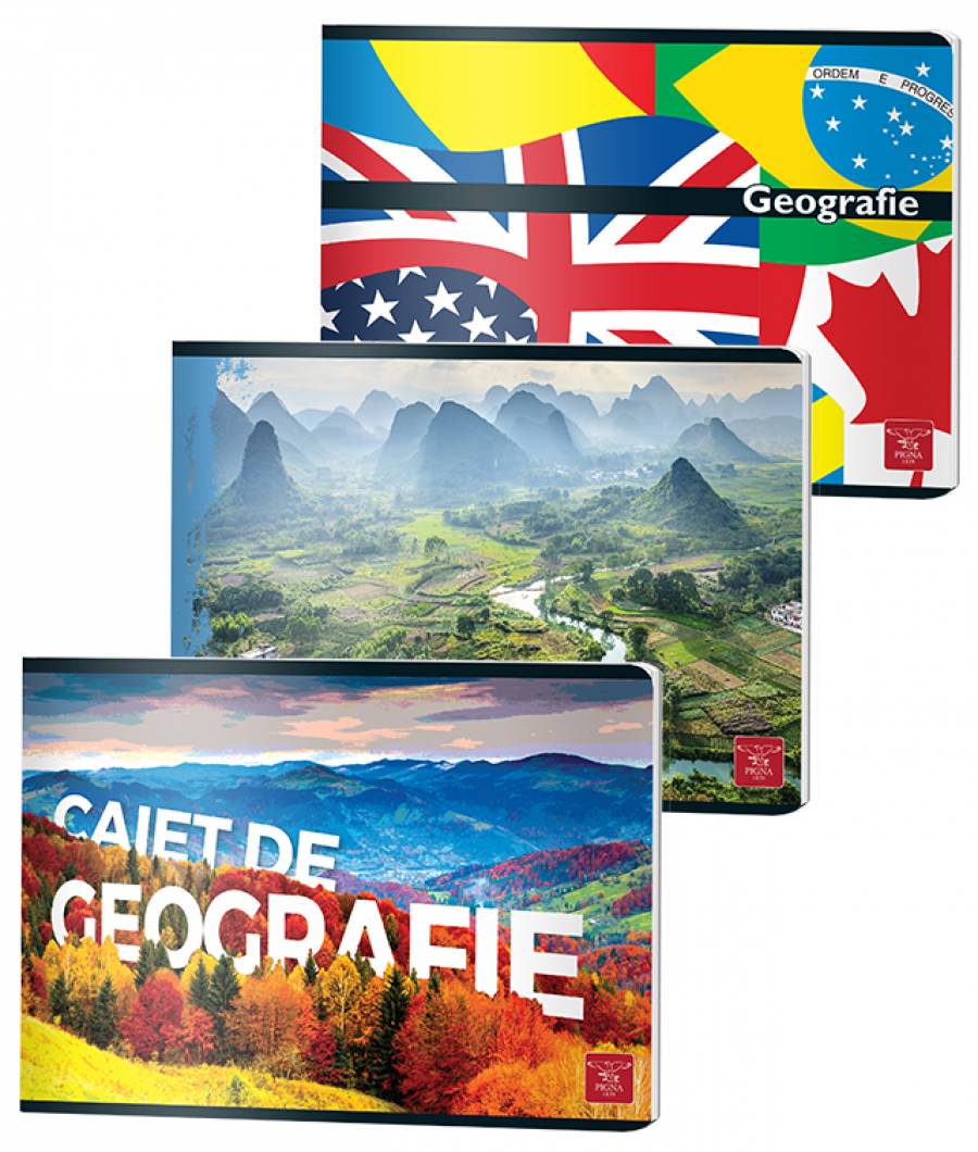 Caiet Geografie, 17x24cm, Pigna Classic, 24file, 60gr
