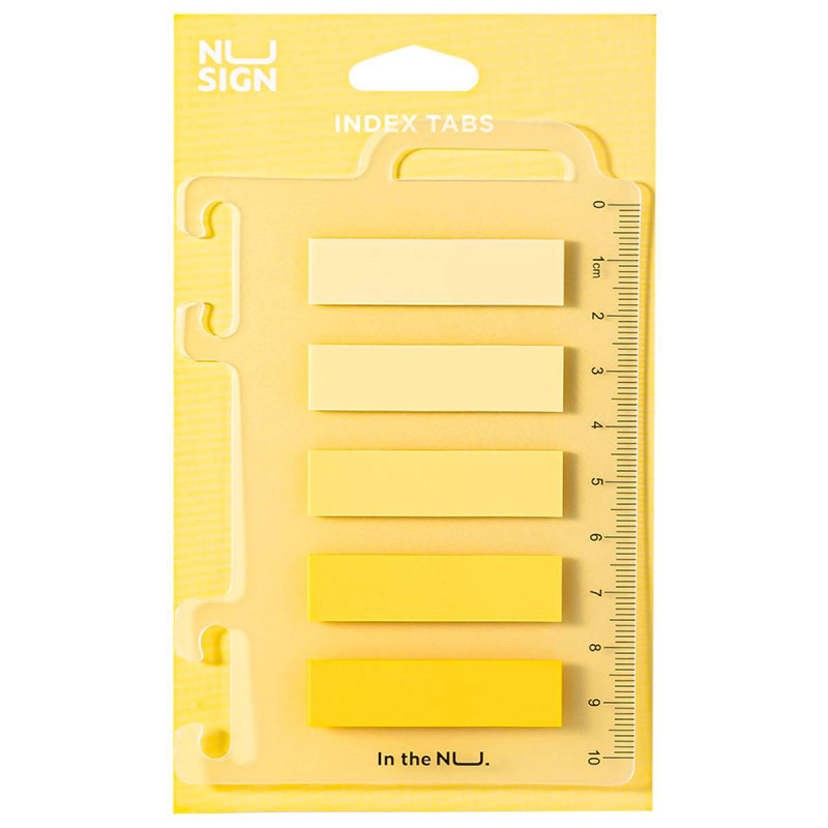 INDEX ADEZIV PLASTIC 12*44MM 5 CULORI GALBEN 20 FILE RIGLA NUSIGN DELI