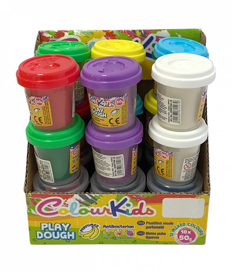 Plastilina Colour KIDS usoara 12culori 50g x culoare NON TOXIC SET DE 18