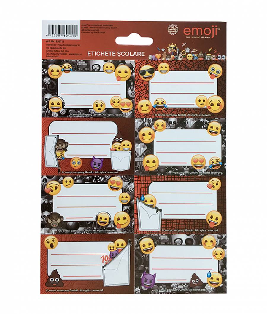 Etichete scolare Emoji Clasic 40 in set