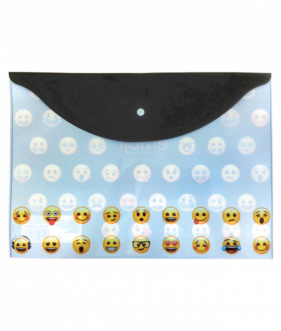 Mapa plastic cu buton A4 Emoji Clasic