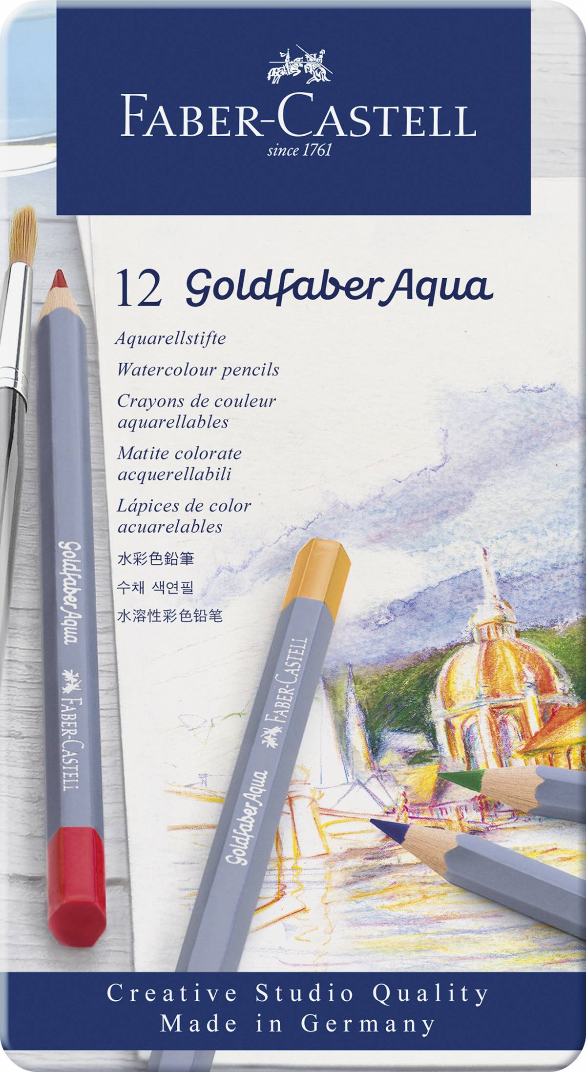 CREIOANE COLORATE AQUARELLE 12 CULORI GOLDFABER CUT METAL FABER