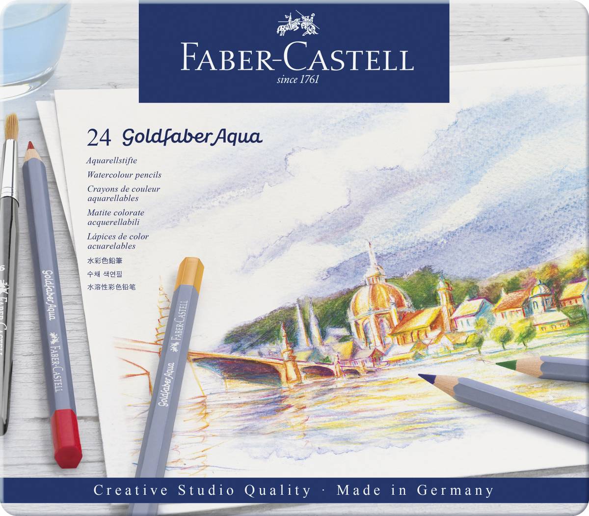 CREIOANE COLORATE AQUARELLE 24 CULORI GOLDFABER CUT METAL FABER