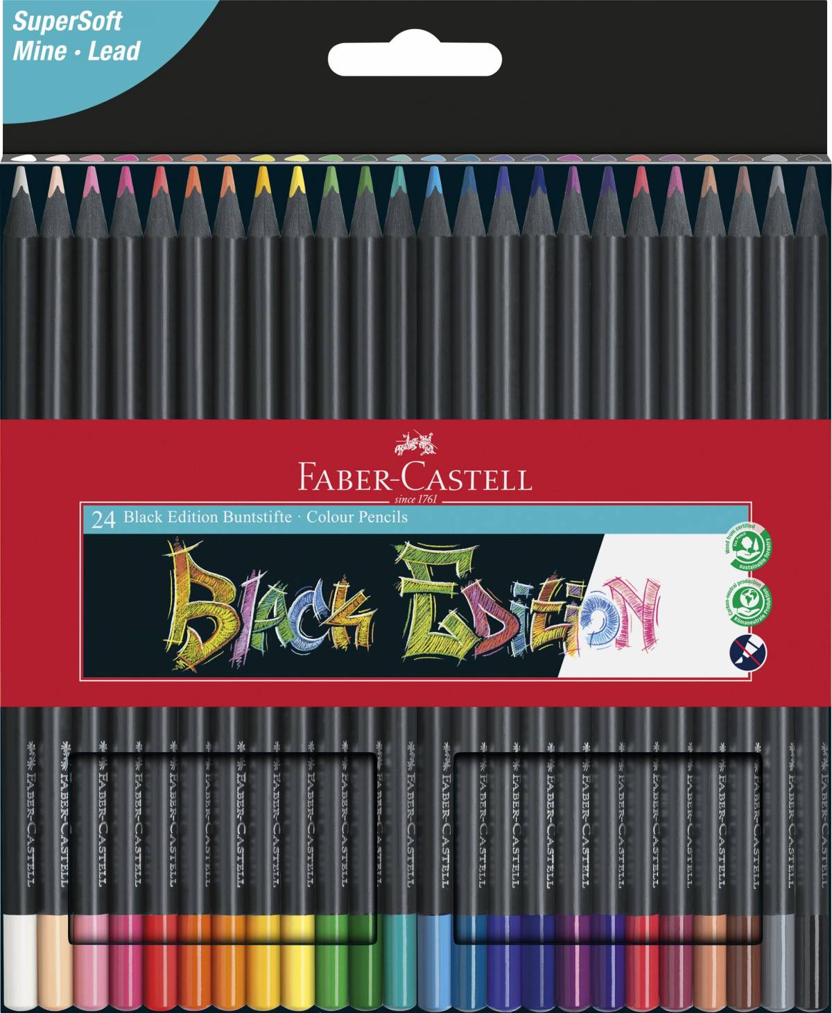 CREIOANE COLORATE 24 CULORI BLACK EDITION FABER-CASTELL