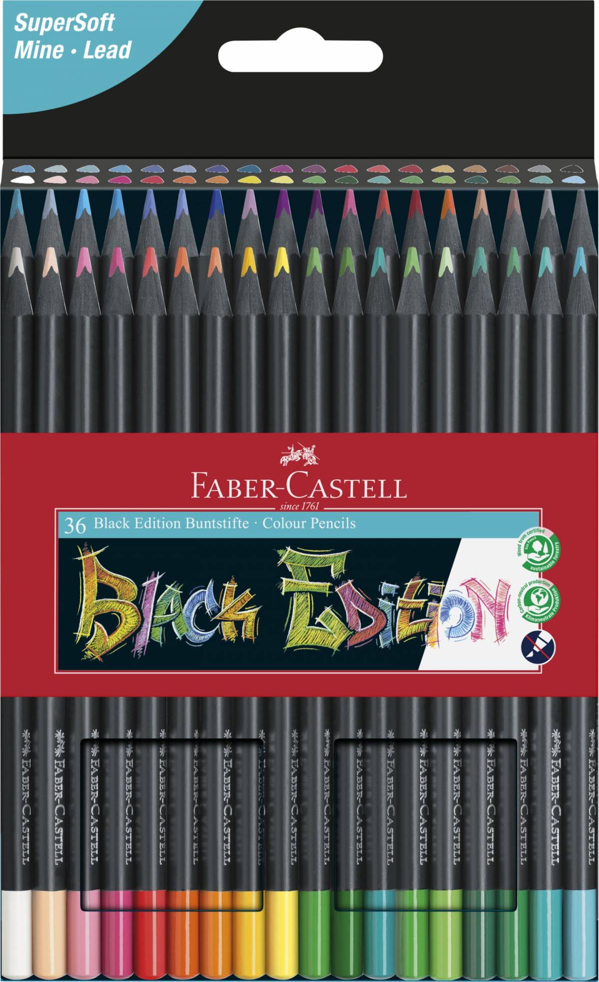 CREIOANE COLORATE 36 CULORI BLACK EDITION FABER-CASTELL