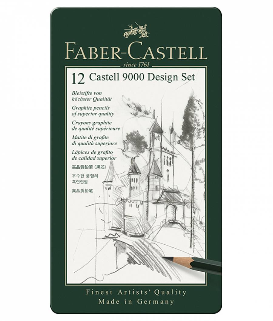Creion Grafit Castell in set Design 9000 Faber-Castell