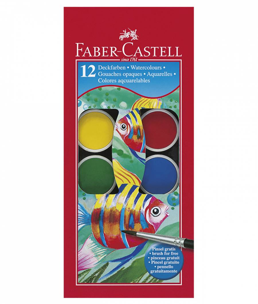 Acuarele 12 culori Pensula Faber-Castell