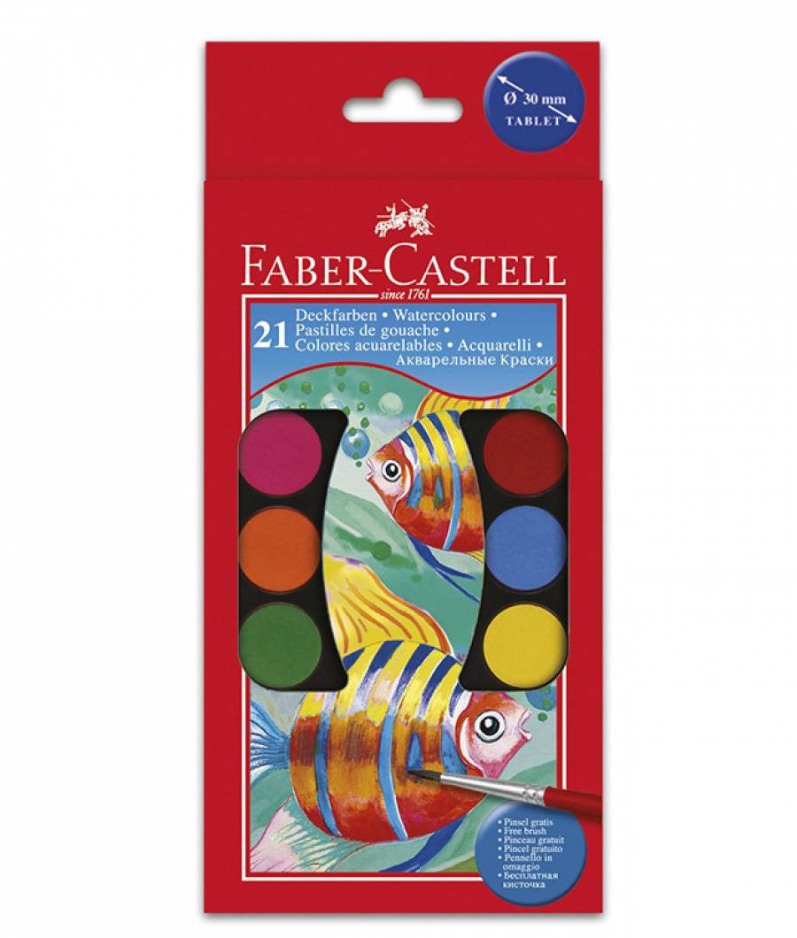 Acuarele 21 culori Pensula Faber-Castell