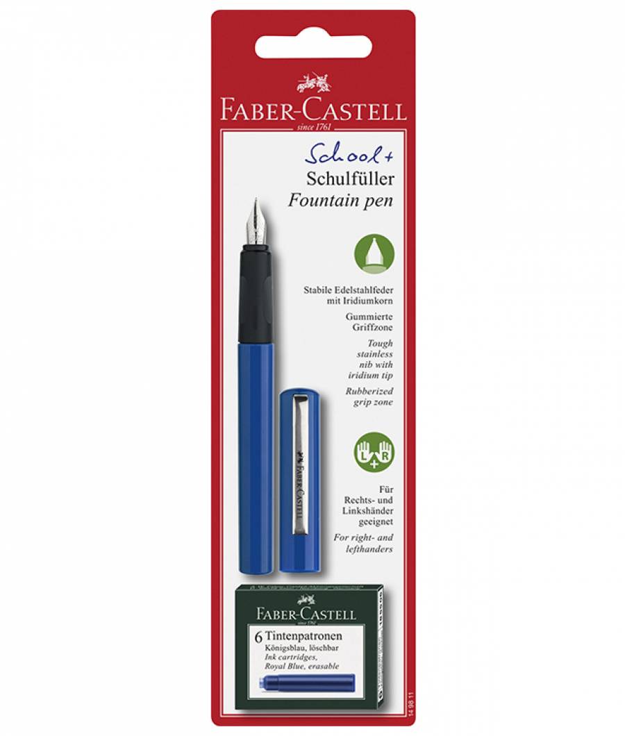 Blister Stilou Scolar Albastru si 6 Cartuse Faber-Castell