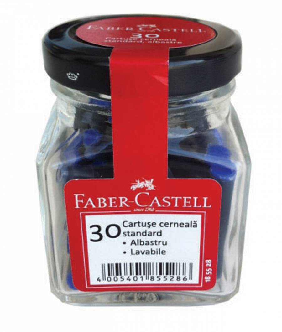 Cartuse Cerneala Mici Albastre 30 Buc/Borcan Faber-Castell