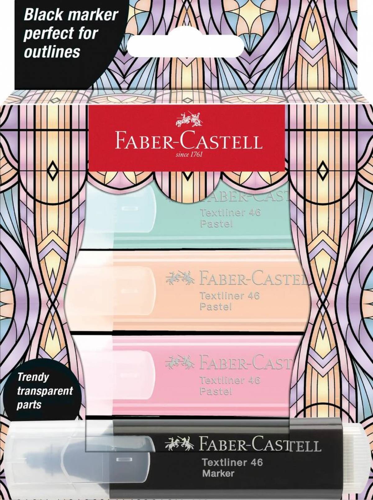 TEXTMARKER SET 4 PASTEL EDITIE SPECIALA GLASSY FABER-CASTELL