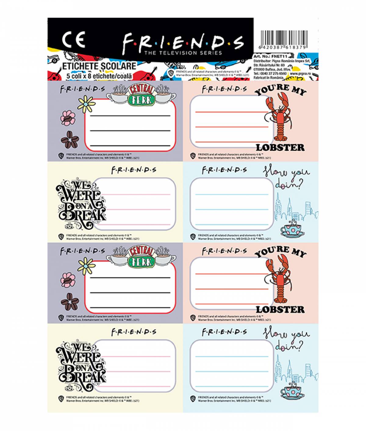 Etichete scolare 40 in set Friends