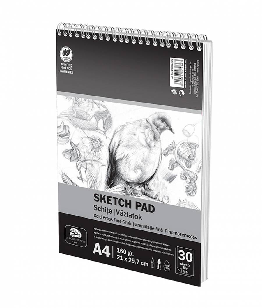 Bloc Desen Spira, A4, Schoolfriendly ART, hartie speciala 160g 30file, Schite