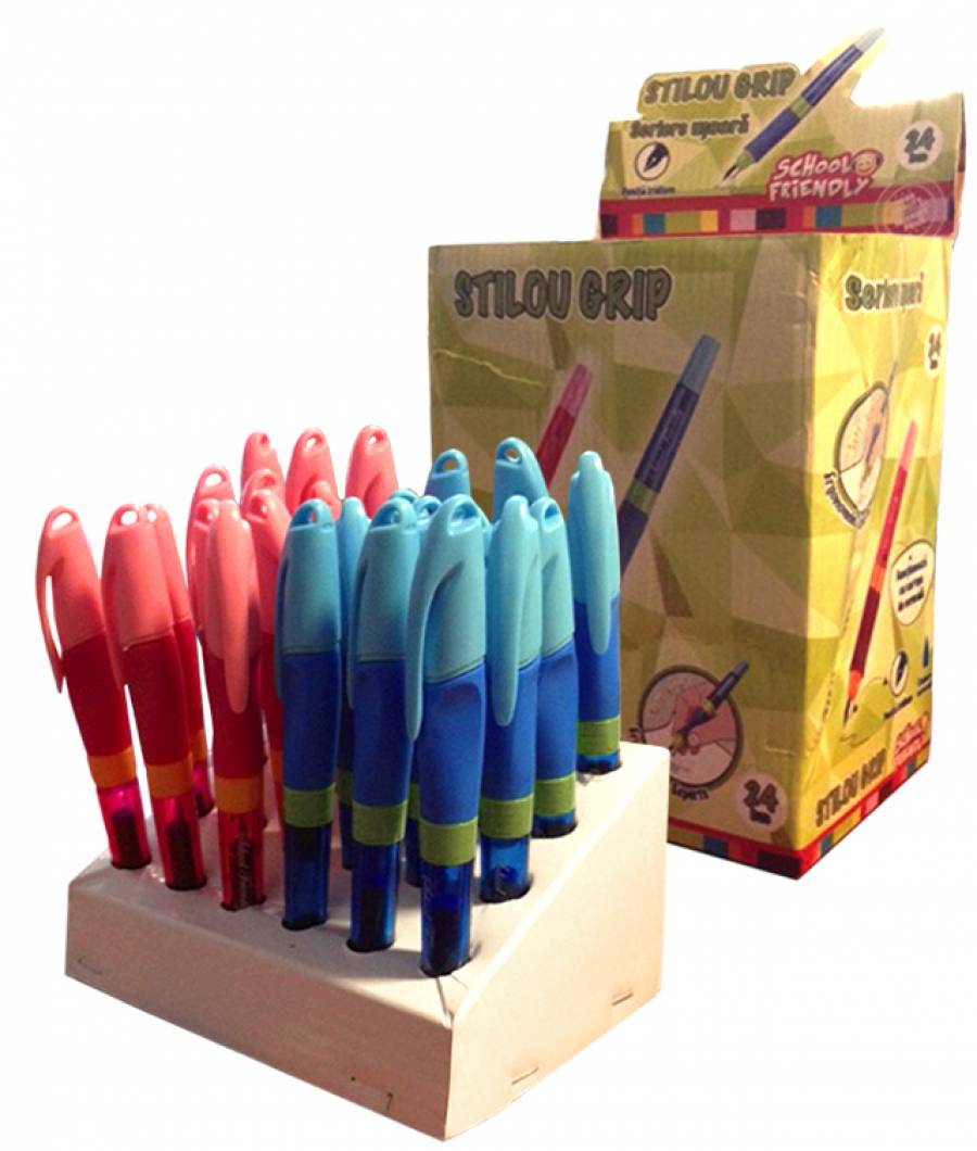 Cutie 24 Stilouri Clasic cu Grip ergonomic (12 pt fete 12 pt baieti) Easy Writer