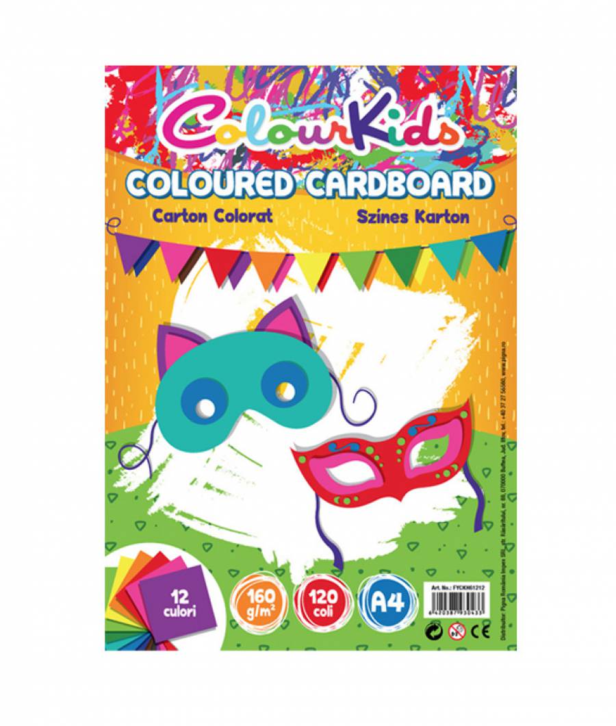 Carton color A4 160 gr, 100 coli, 10 culori