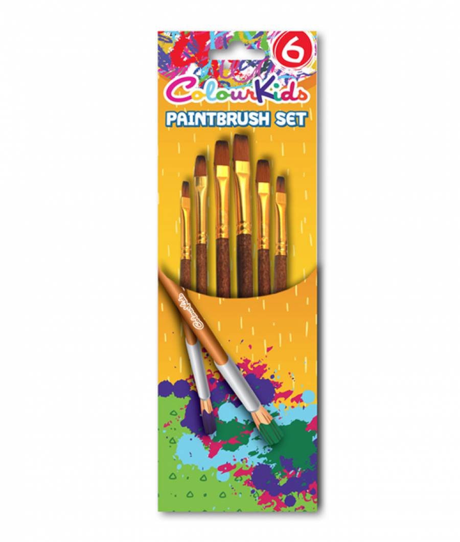 Pensule CK varf tesit plat 6buc nr 2/4/6/8/10/12 Colour KIDS
