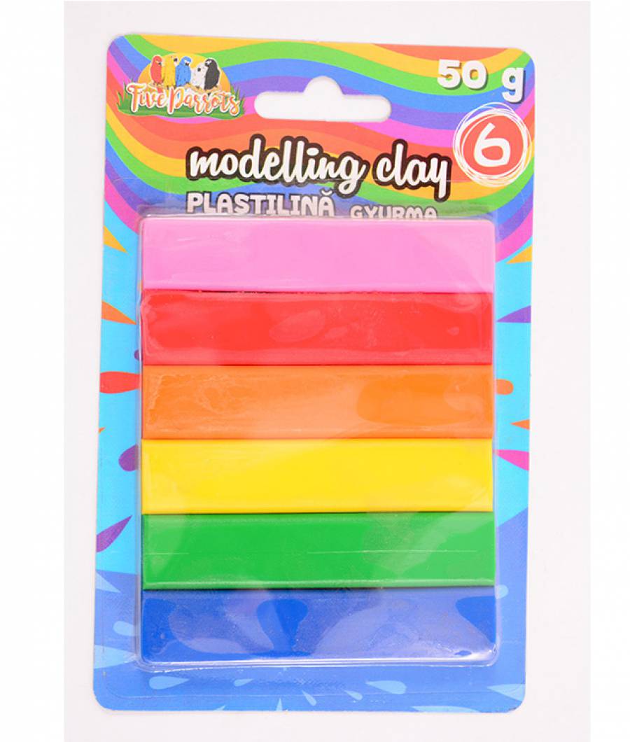 Plastilina 06 culori 50gr Five Parrots