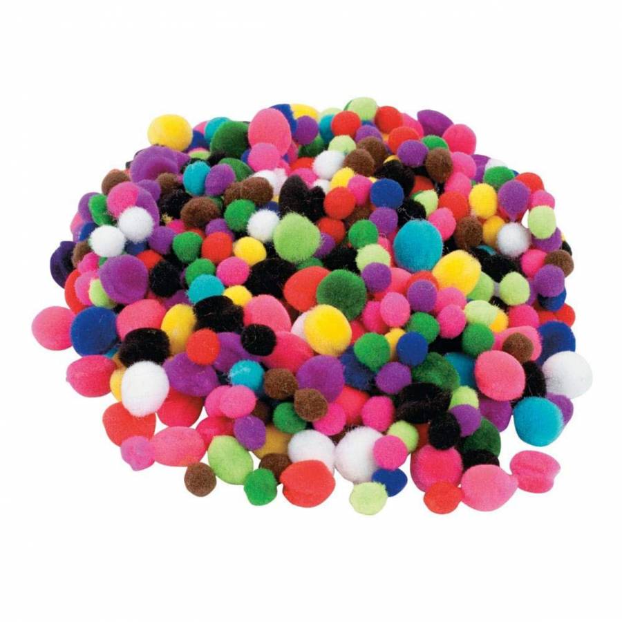 POM POM Dia 3 cm 10 culori 50 bucati culori asorta