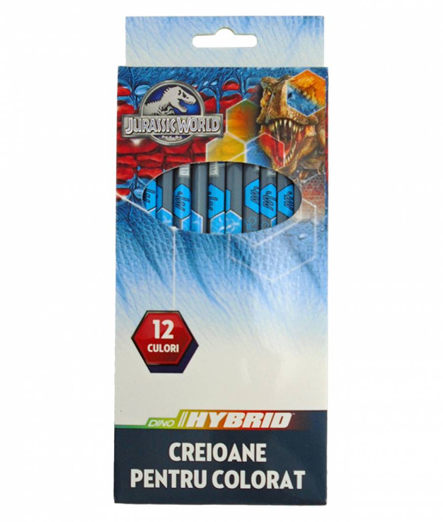 Creioane Color JURASSIC WORLD 12buc