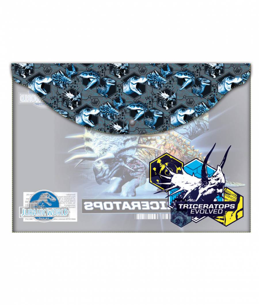 Mapa plastic cu buton A4 Jurassic World