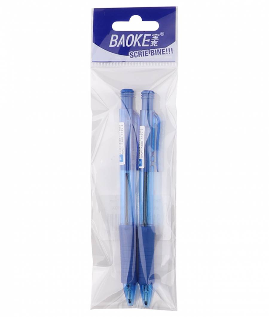 Pix BAOKE Ballpoint FEEL cu manson 2buc in set 0 7mm ALBASTRU