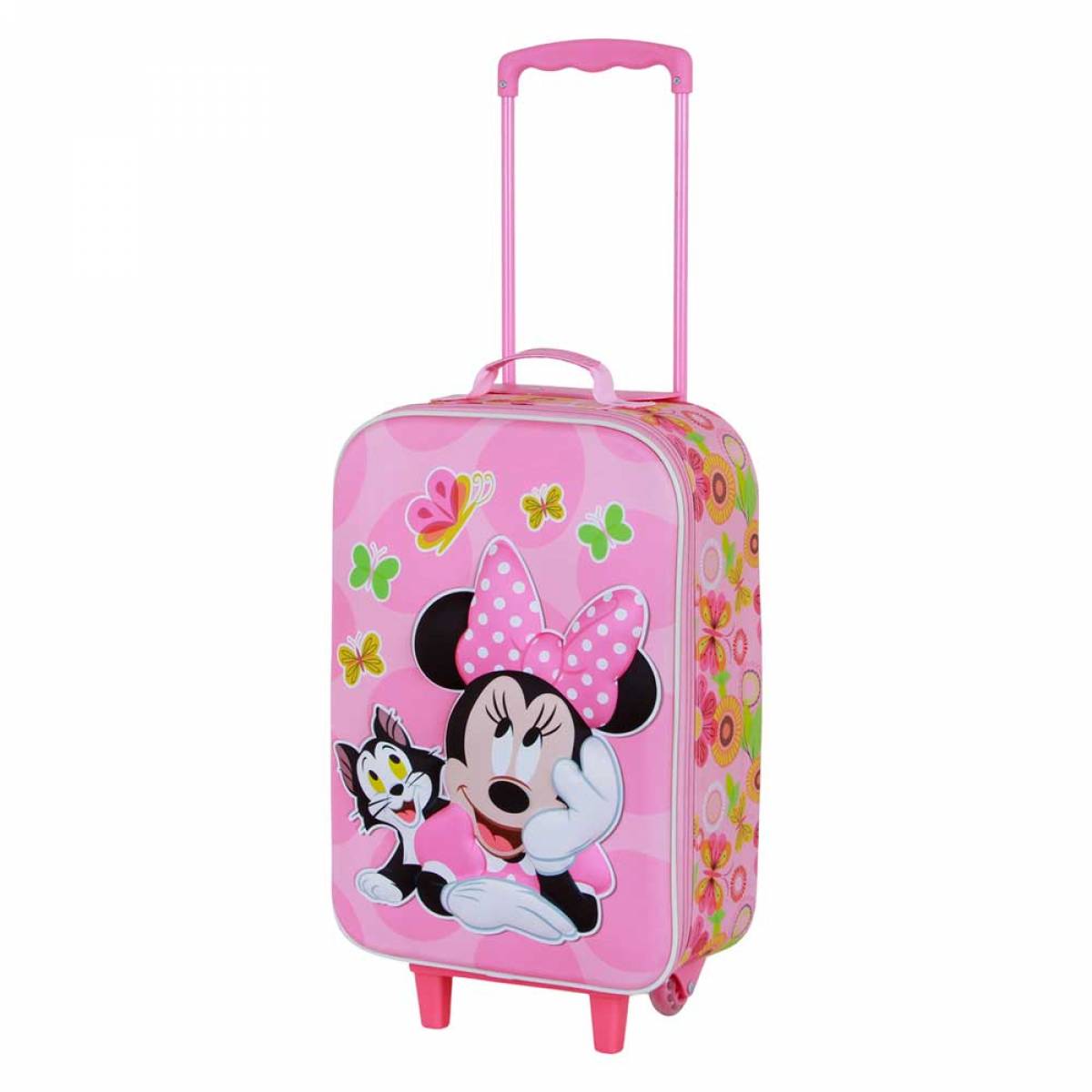 Valiza Troler copii Minnie moale 3D Disney roz 52x33x17cm