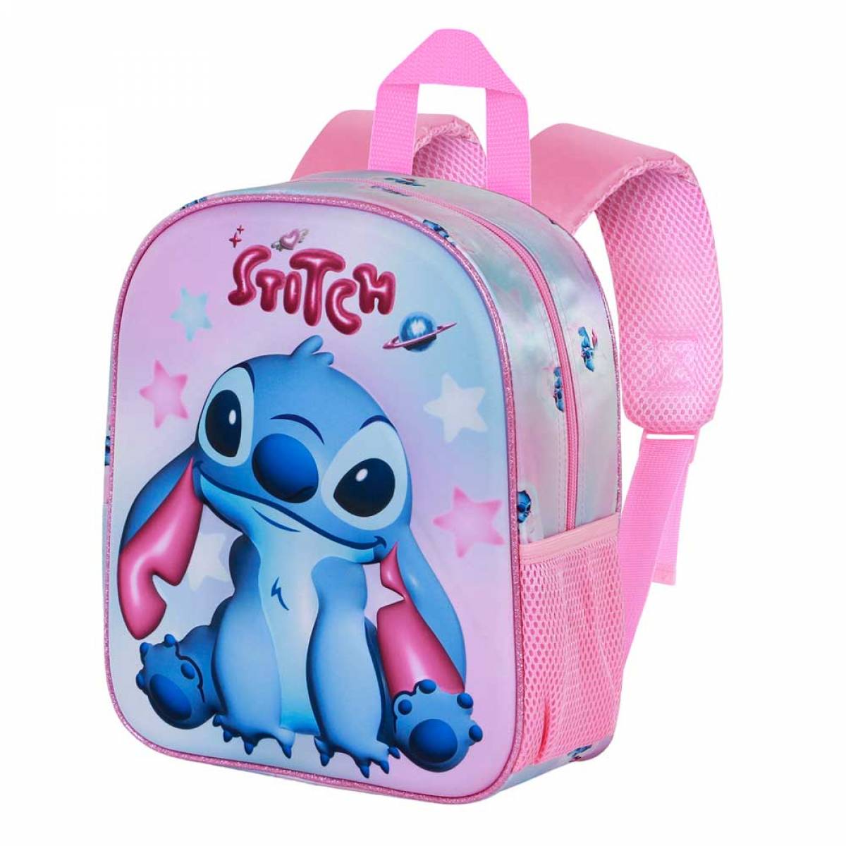 Ghiozdan Disney Lilo si Stitch Cosmic Elite 3D, roz 10x25x30cm