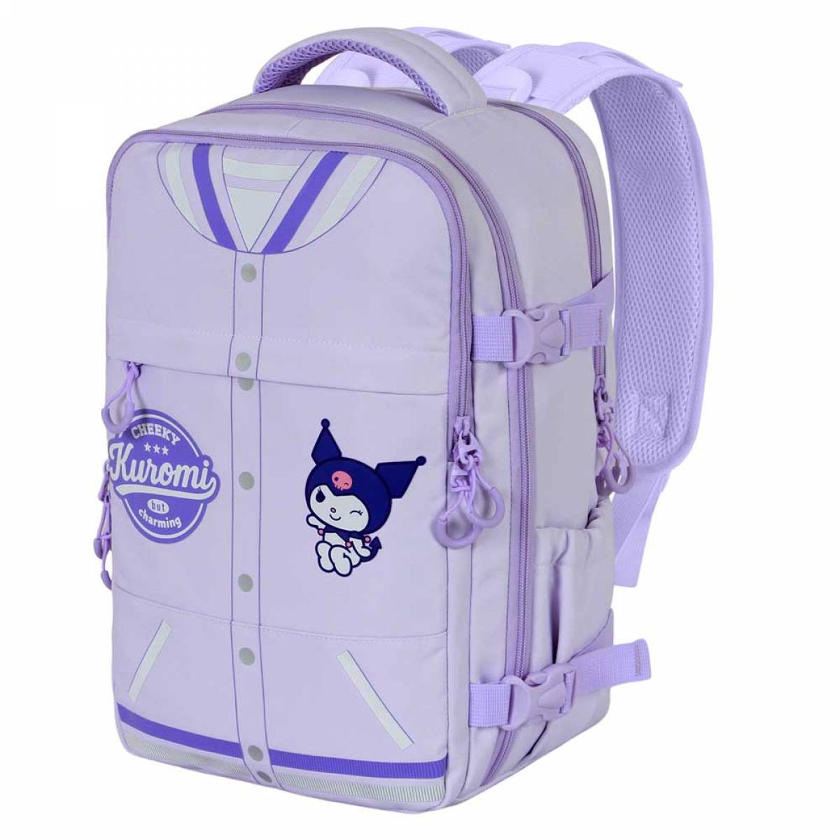 Ghiozdan Hello Kitty Kuromi Varsity Mercury 2.0, geanta de cabina pentru subscaun, 40x20x25cm, mov