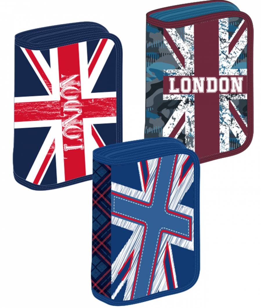 Penar 1 Compartiment, Schoolfriendly London, 1 Fermoar 2 Extensii, Multicolor