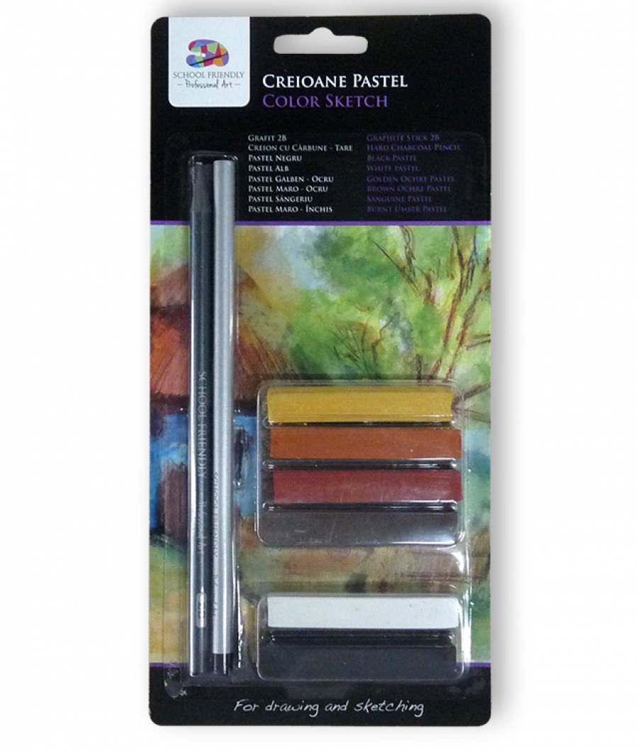 Creioane ARTIST SFART pastel 6 nuante 1 creion grafit 1 creion SFART