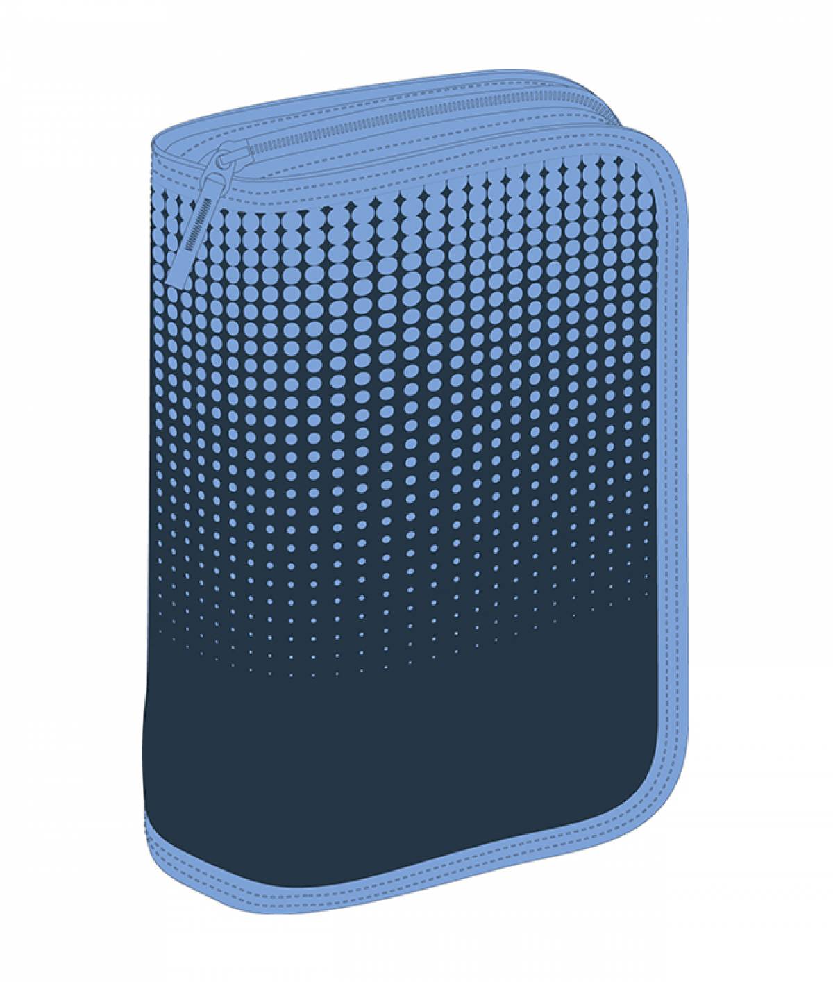Penar Echipat, 31 Piese, 1 Compartiment, Schoolfriendly Dots, 1 Fermoar 2 Extensii, Albastru