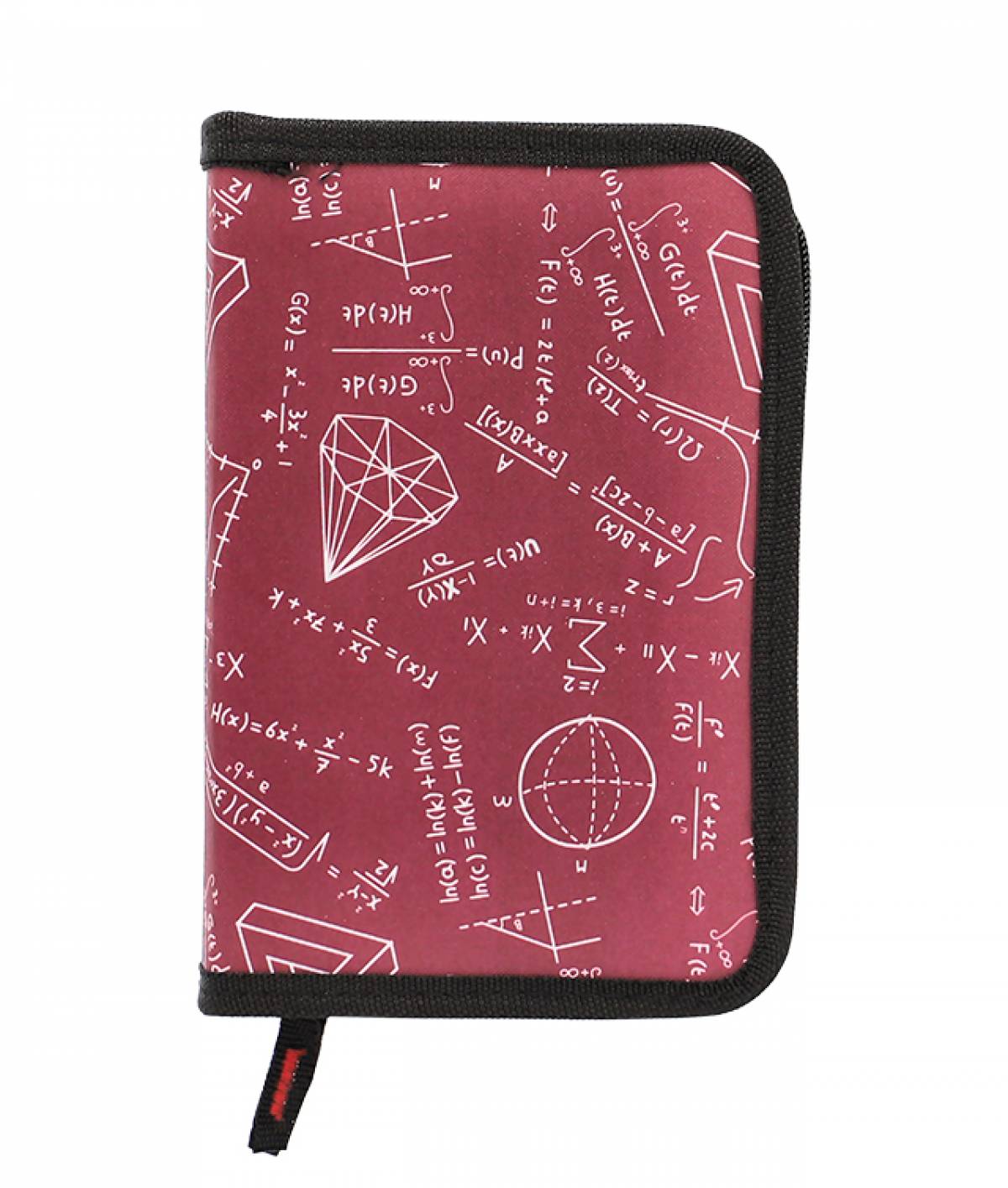Penar Echipat, 31 Piese, 1 Compartiment, Schoolfriendly Formule Matematica, 1 Fermoar 2 Extensii, Visiniu