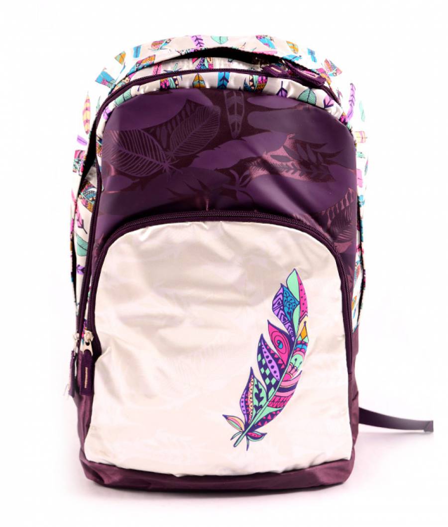 Ghiozdan tip rucsac violet-gri Boho-Tribal