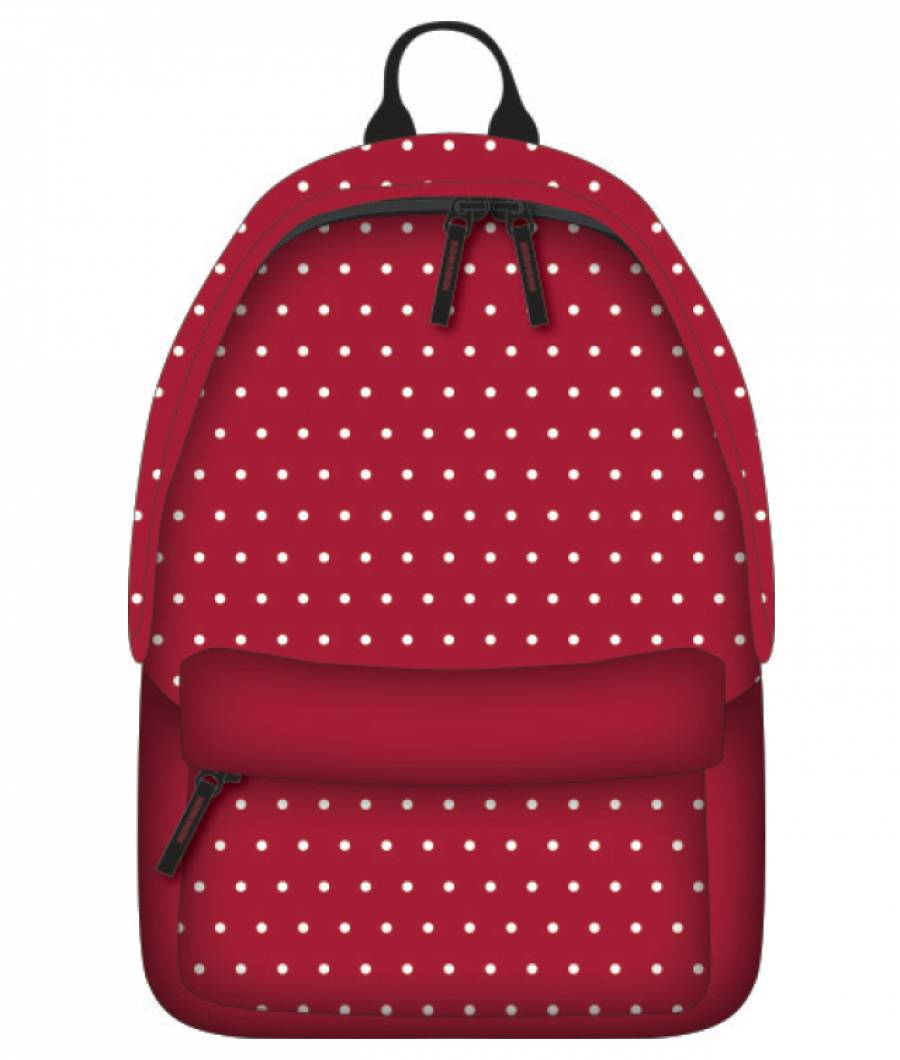 Ghiozdan SIMPLY Teens 1compartiment cu buzunar Buline Grena 42Hx30x 14cm Captuseala 2Ferm