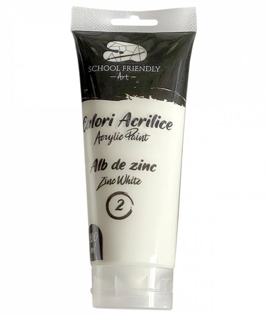 Culori acrilice SF ART PREMIUM 200 ml Alb de Zinc