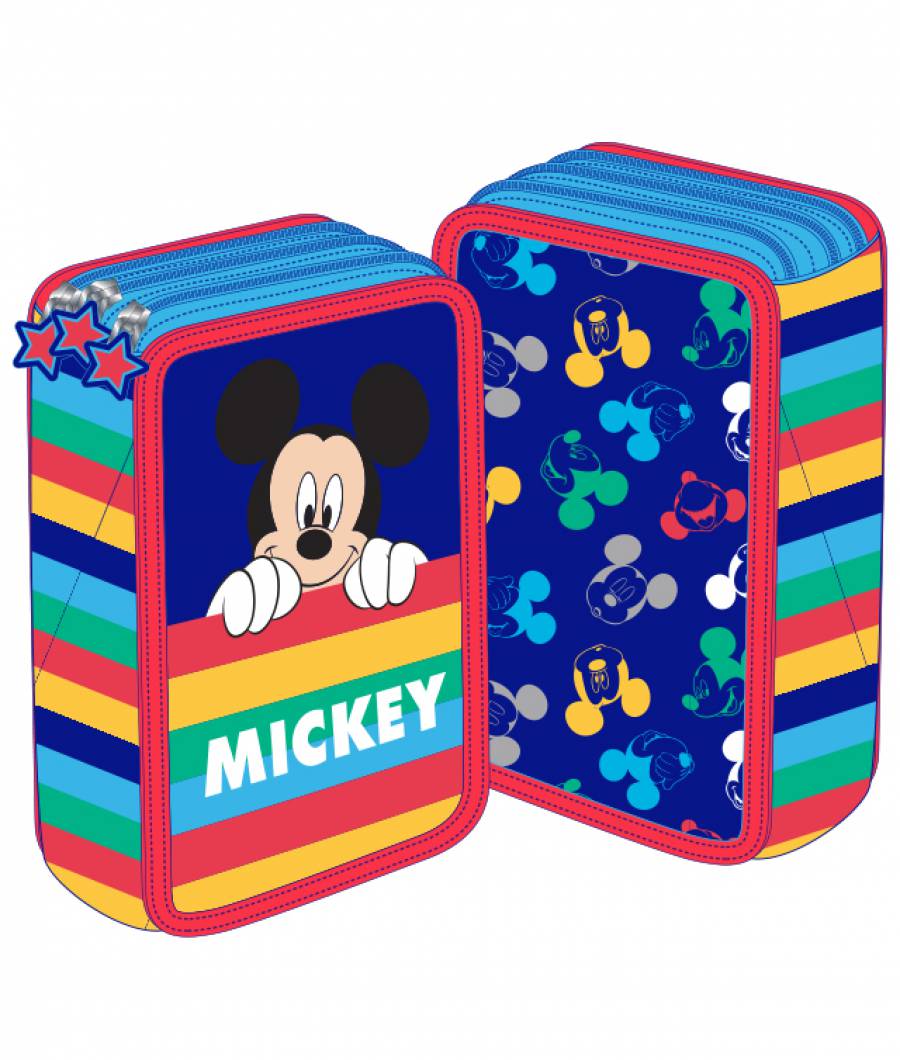 Penar 3 fermoare albastru-multicolor Mickey Mouse